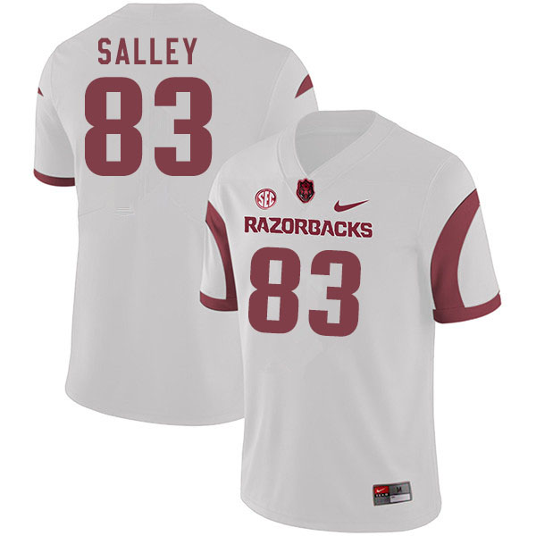 Men #83 Jackson Salley Arkansas Razorbacks College Football Jerseys Sale-White